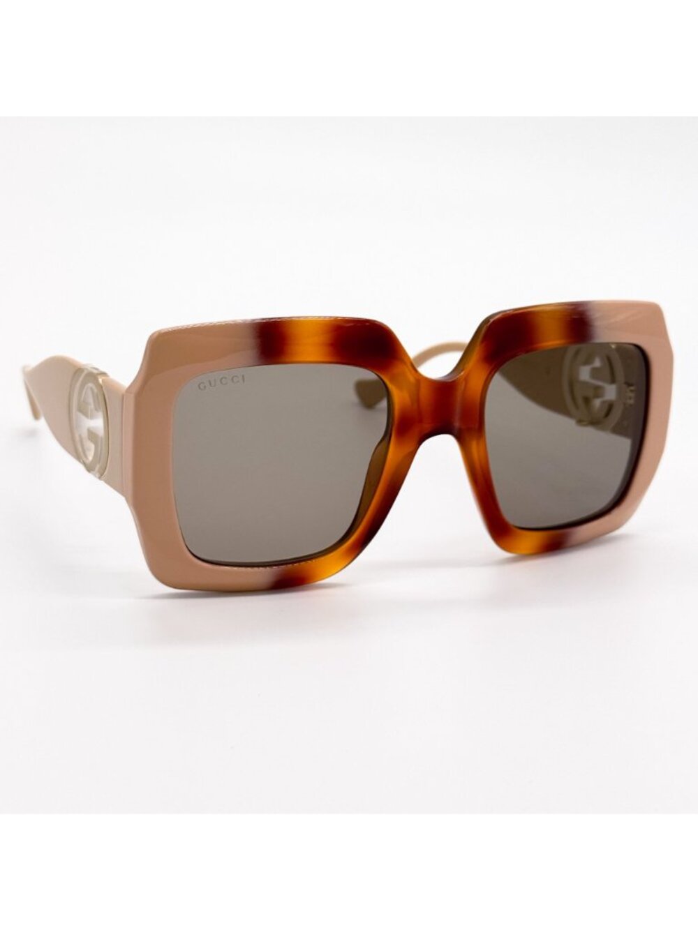 NEW GUCCI SUNGLASSES GG1022S 003 HAVANA WOMEN GUCCI OVERSIZED EYEWEAR WITH CHAIN - Picture 10 of 13